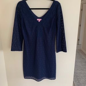 Lilly Pulitzer Navy Lace Shift Dress
